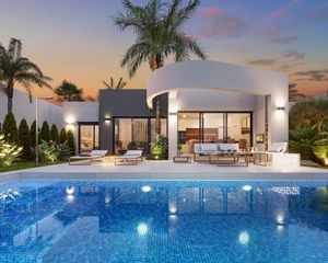 Chalet in Las Lomas de Rame-Bahía Bella. Villa de nueva construcción con 3 dormitorios y piscina privada