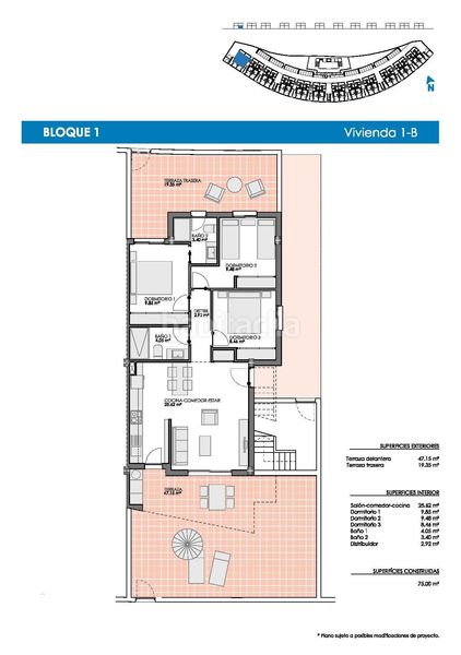 Foto 38db8afa-345a-47fb-9b79-3e371eea61bb. Casa bungalow de planta baja con 3 dormitorios a la venta en golf resort en Pilar de la Horadada