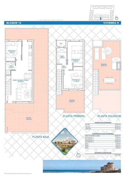 Foto bb6bfbae-4bdd-44f8-8978-4e9a4d675a68. Casa pareada villa adosada de 3 dormitorios con solarium a la venta alicante en Pilar de la Horadada