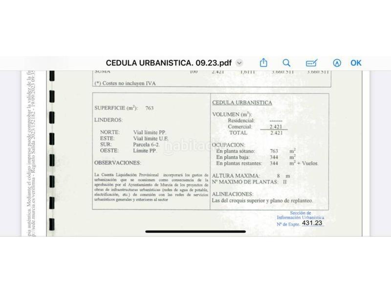 Foto ee990b6b-8b0c-40d3-afee-f9974054fc3d. Residential plot in San Pio X Murcia