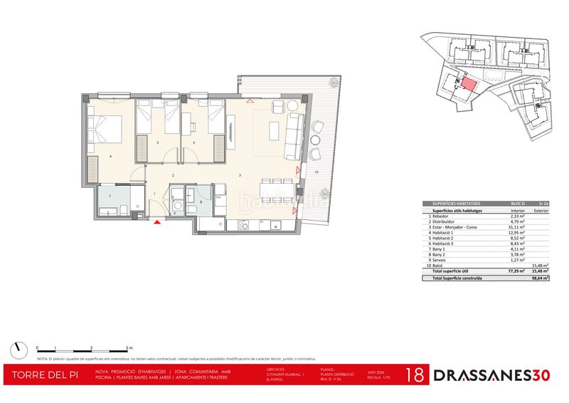 Foto c6d8ffd0-b905-4635-b697-fb68a3b9a840. Flat 102m<sup>2</sup> in carrer de valentí almirall 1 in Papiol (El)