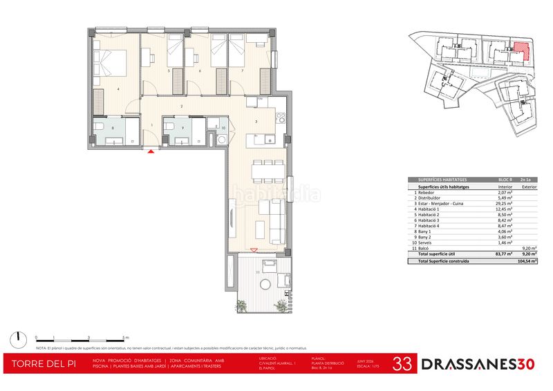 Foto ef2c6466-7742-4c46-9080-e837e8e2d467. Flat 102m<sup>2</sup> in carrer de valentí almirall 1 in Papiol (El)