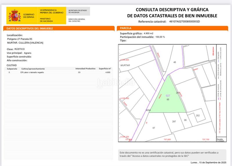 Foto 0d09045f-8a9c-4eba-8efd-8ab1381f26cc. Fondo rustico in El Marenyet Cullera