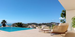 Chalet en Cumbre del Sol. Villa en construcción de estilo moderno con vistas al mar en ben