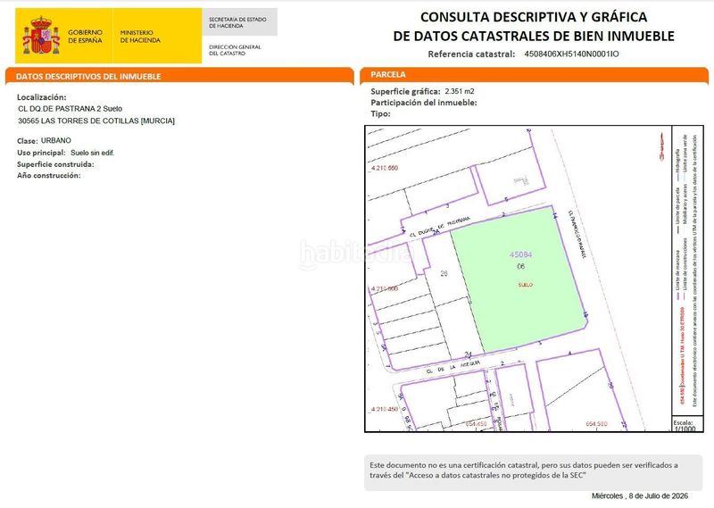Foto d87b11d8-61ba-47ae-8ba0-fa4fe9994898. Terreny residencial a Torres de Cotillas (Las)