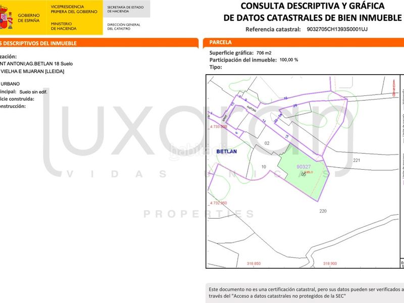Foto 49a6f7bf-7cbe-44af-9bff-2b2a6a188627. Residential plot in Betlan Vielha e Mijaran