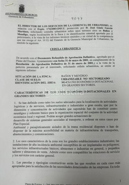 Foto 6edbbb55-5910-4268-b3dd-e97d35e27f22. Terrain industriel dans Baños y Mendigo Murcia