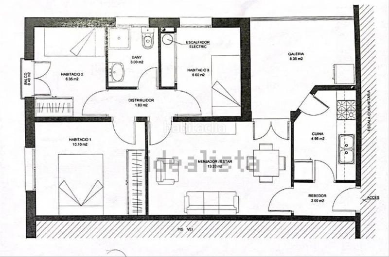 Foto 02d5e4c4-2737-4cc2-b9f2-b9116b397ee0. Piso en passeig de la vilesa 56 estupendo piso de 72m2, 3hab, terraza, soleado en Tiana
