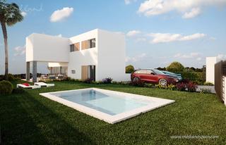 Chalet en Algorfa. Moderno chalet de 4 dormitorios, sótano y piscina privada en la
