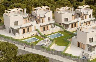Chalet in Polop. Chalet pareado de 3 dormitorios, solárium privado y piscina con