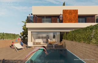 Casa adosada en Santiago de La Ribera. Adosado de esquina con piscina privada a 150 metros de la playa