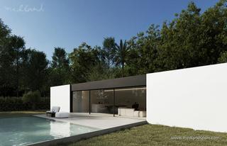 Chalet en Escandinavia-Cautivador. Chalet de diseño moderno con piscina privada en alfaz del pi
