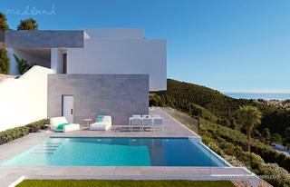 Chalet en Altea la Vella. Villa de 4 dormitorios, piscina privada y vistas panorámicas al