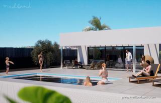 Chalet en Pueblo-Ubanizaciones. Moderno chalet en una planta con 3 dormitorios y piscina privada