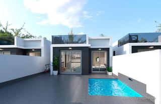 Chalet à San Javier. Modernos chalets en una planta con 3 dormitorios, solárium y pis