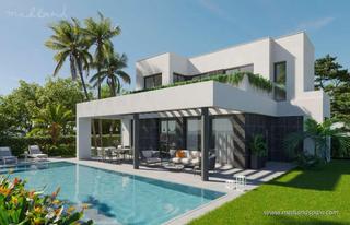 Casa adossada a Golf Bahía. Modernas villas de 4 dormitorios, piscina privada y vistas al ma