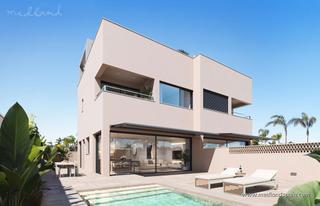 Chalet à El Mojón. Exclusivas villas pareadas con solárium y piscina privada, a 150