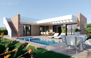 Xalet a Hacienda del Álamo Golf. Modernas villas de una sola planta con 3 dormitorios, solárium y
