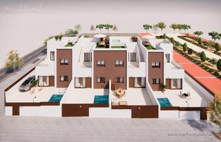 Casa adossada a Pilar de la Horadada Ciudad. Exclusivas villas adosadas con 3 dormitorios y solárium privado