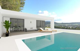 Chalet in Monforte del Cid. Villa de diseño en alenda golf con distribución abierta y piscin