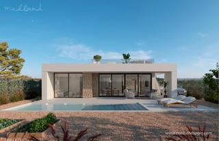 Xalet a Hacienda del Álamo Golf. Villas en una planta en hacienda del álamo con solárium y piscin