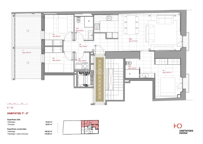 Foto 9216473e-fce4-4df2-be8c-d92baa90cff4. Appartement 100m<sup>2</sup> dans carrer nou 37 dans Nord Vic