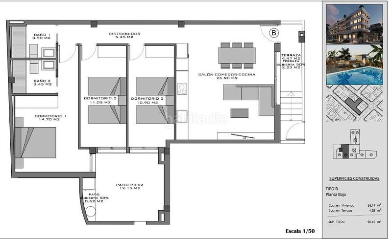 Foto 930e9887-944c-4ba2-9b57-7f4af570588f. Apartament amb calefacció aparcament piscina a Norte Santa Pola