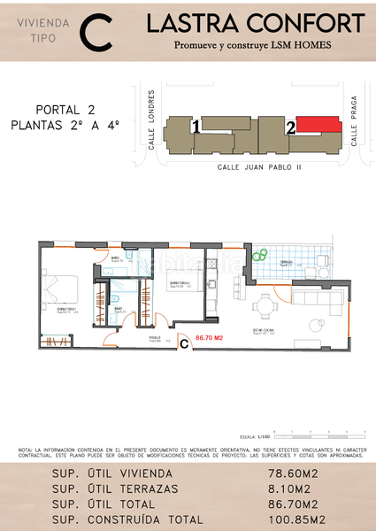 Foto 5efbf1f1-c45b-47b7-9dda-ca2b7fd0796c. Flat 86m<sup>2</sup> in calle juan pablo ii 35 in La Lastra León