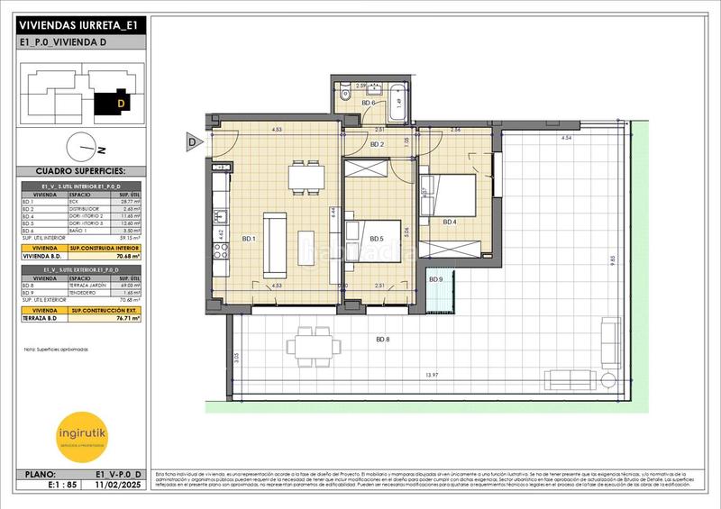 Foto b1ce5144-354b-47ca-be34-8cd496f12981. Planta baja olalde bi s.coop modelo bajo d 2 hab en Iurreta