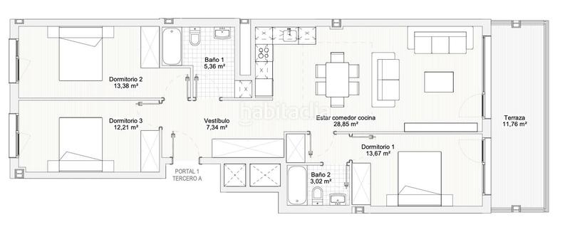 Foto 969c390c-6148-4c80-8ba9-c57a0a100013. Piso berria, portal 1,modelo a en Ermua