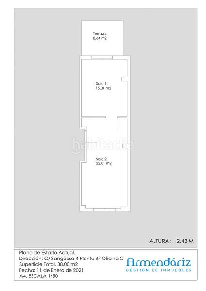Foto 6e9a1b0f-47b6-48d4-962d-6f64e5ffe980. Miete büro mit heizung in Segundo Ensanche Pamplona / Iruña