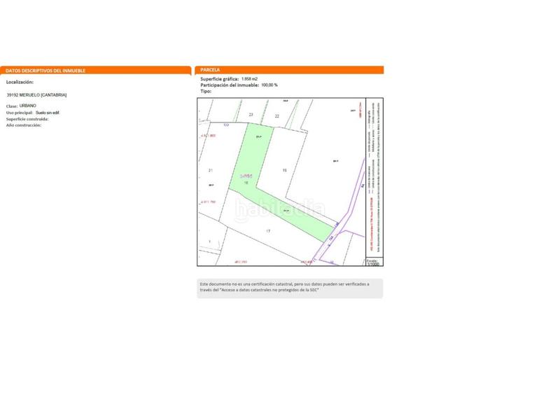 Foto 9663eba8-68a7-4fc3-a80d-86110cc6122a. Alquiler terreno residencial ref 004029 terreno urbano y totalmente llano en san miguel de 1858 m2. en Meruelo