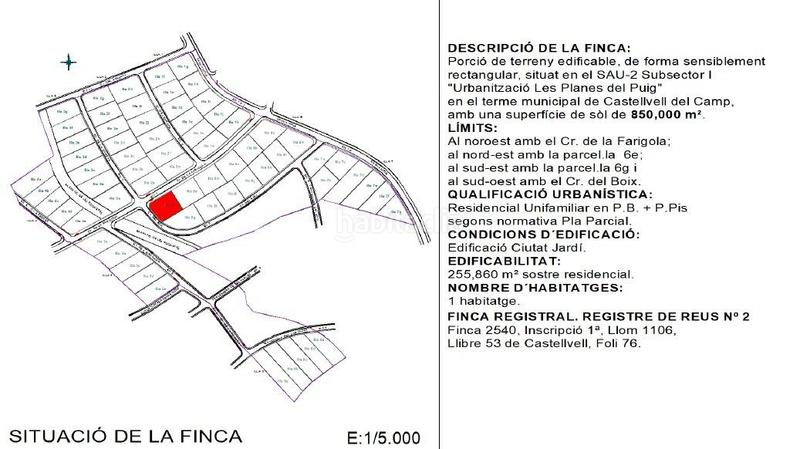 Foto 076f5450-144a-459e-b44c-268ed3fd9d3e. Terreno residenziale in Castellvell del Camp