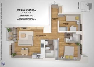 Appartement  Gijón - avenida de galicia. Piso en venta de 2 habitaciones en edificio de obra nueva en con