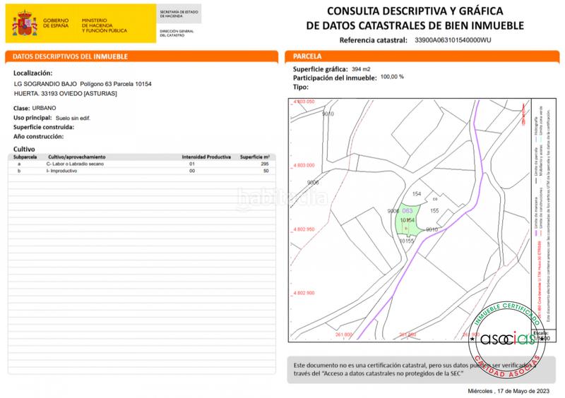Foto f7184d02-57fd-463e-8bd7-7524d8442c48. Terreno residenziale in sograndio - lg sograndio bajo in Oviedo