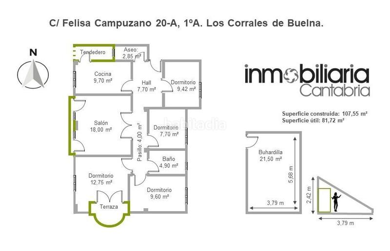 Foto 80ddba90-7102-4fbf-ada6-3a42522b497d. Piso en calle felisa campuzano 8 piso de 4 dormitorios en el centro de los corrales de buelna. en Corrales de Buelna (Los)