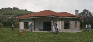 Maison à Foncubierta. Chalets sobre plano en caseras, pravia