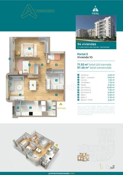 Foto 6aac8cf1-3812-40b4-8bdd-b6631db27ddf. Etagenwohnung 97m<sup>2</sup> in calle faustino cavadas 9 in Peñacastillo - Nueva Montaña Santander