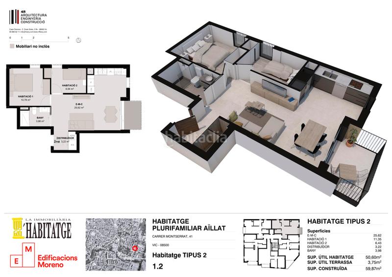 Foto 4d17db88-0ff7-41c3-8d27-c21423fad385. Etagenwohnung 59m<sup>2</sup> in carrer de montserrat 41 in Caputxins-Ambulatori Vic