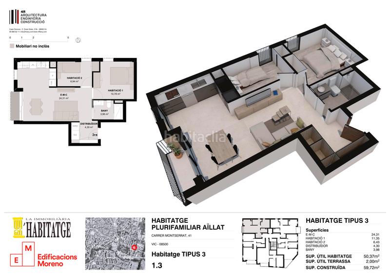 Foto 9d5f6b0a-8956-4e94-a3a9-0a79b1d5f4d4. Pis 59m<sup>2</sup> a carrer de montserrat 41 a Caputxins-Ambulatori Vic