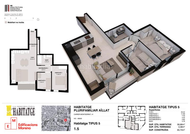 Foto 8933c768-9d44-4cd4-8a4d-70371478f525. Pis 65m<sup>2</sup> a carrer de montserrat 41 a Caputxins-Ambulatori Vic