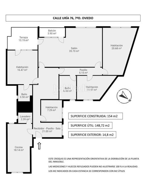 Foto b4e1ac9e-f643-41df-80a7-f5a791e971b4. Pis a uria 76 a Salesas - Foncalada - Campoamor Oviedo