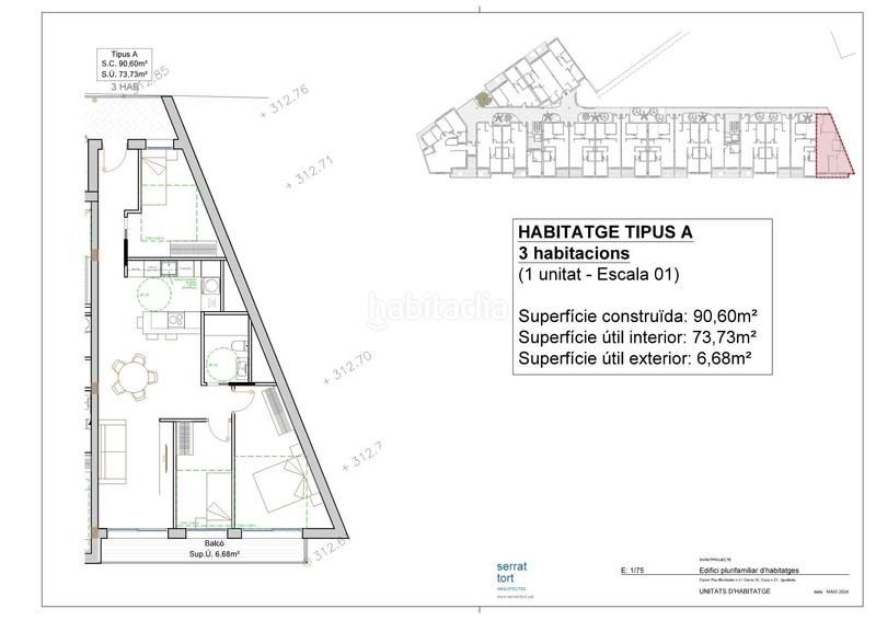 Foto 7c5d37af-1e24-41a0-8c69-22ea7f4fd84b. Appartement 90m<sup>2</sup> dans carrer de pau muntadas 2 dans Llevant Igualada