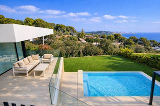 Location Chalet à Los Pinos-Politur. Villa de lujo con vistas al mar en alquiler temporal en platja d