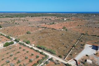 Terreny residencial a Ses Salines Poble. 14.000 m2 terreno con vistas al mar y proyecto en santanyi