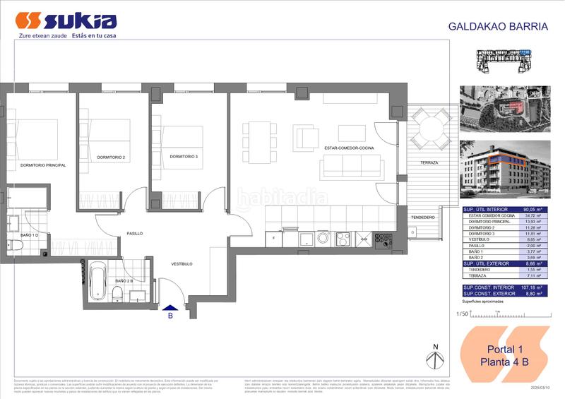 Foto 0459e89b-fb0e-4b49-a6e7-692655d86560. Pis 90m<sup>2</sup> amb calefacció aparcament piscina a Galdakao