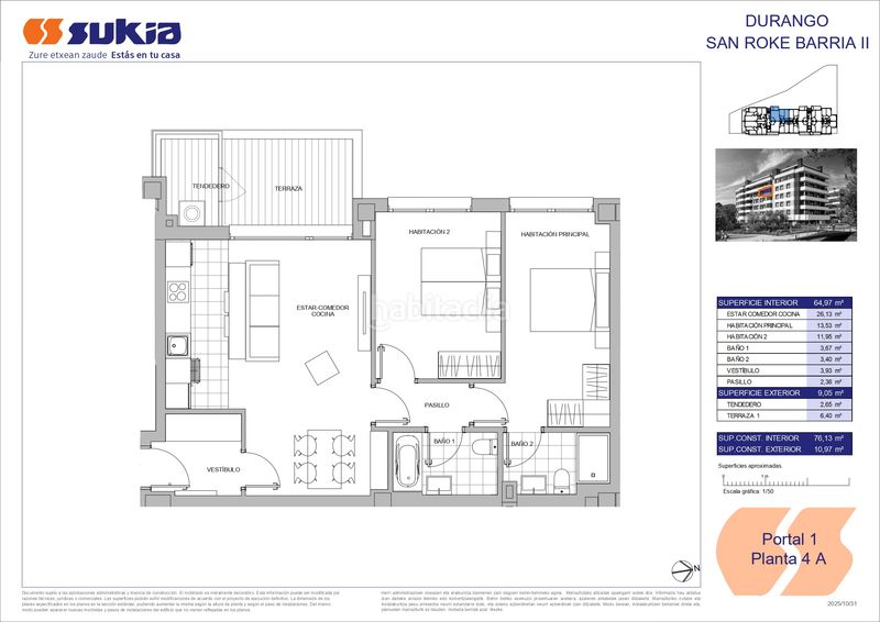 Foto a04df3f7-893d-4587-8889-45019c5840f5. Flat 65m<sup>2</sup> with heating parking in Durango