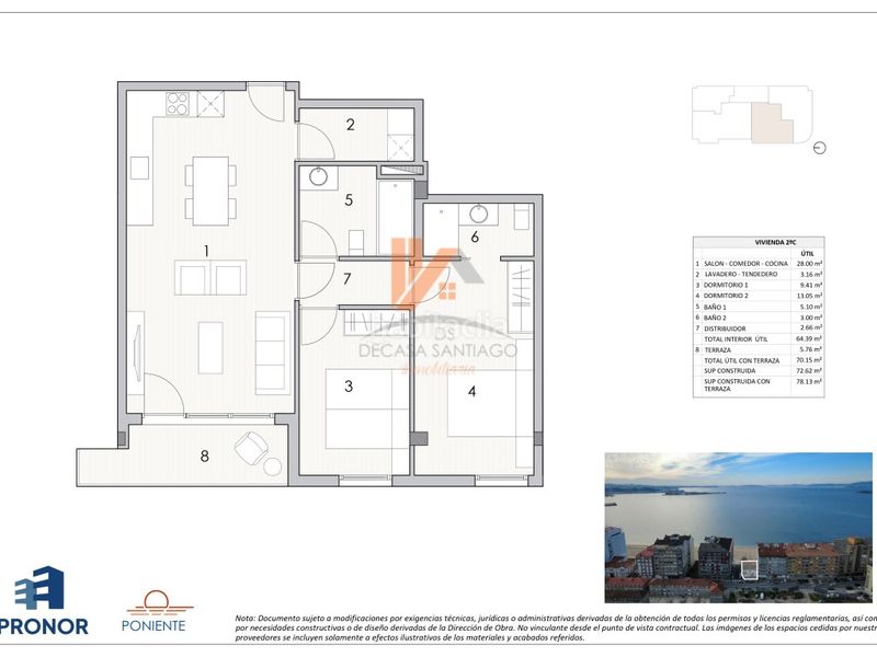 Foto 6996089c-2b54-404e-a948-a73c87ae0db2. Piso edificio poniente viviendas en primera línea de playa en Vilagarcía de Arousa