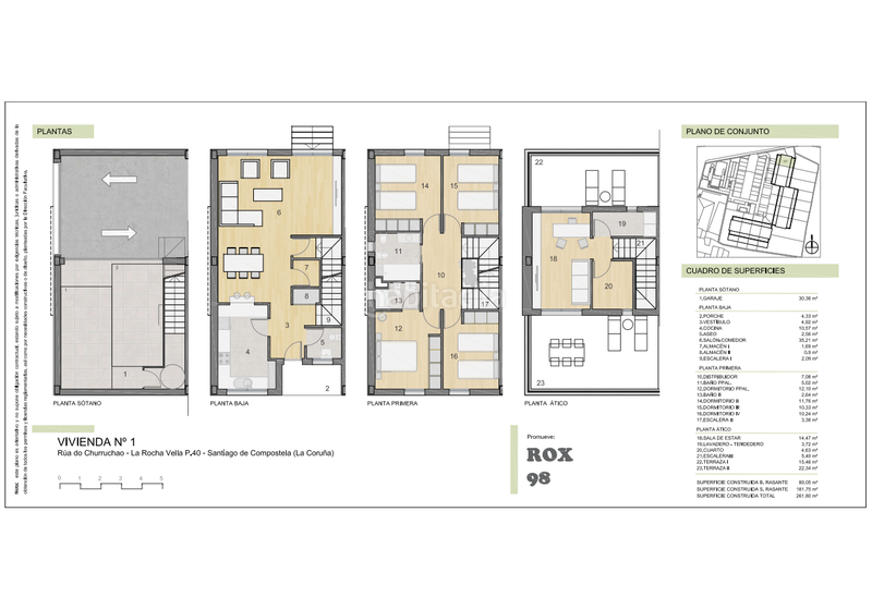 Foto 2e14d6a6-014c-4318-9097-50f5bafe6a1a. Maison jumelée 260m<sup>2</sup> avec chauffage parking dans Campus Sur - Santa Marta Santiago de Compostela