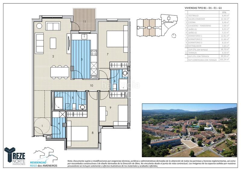 Foto 7bb29415-f4d5-4173-8804-8f82d77117bc. Flat 102m<sup>2</sup> with heating parking in Bertamirans Ames